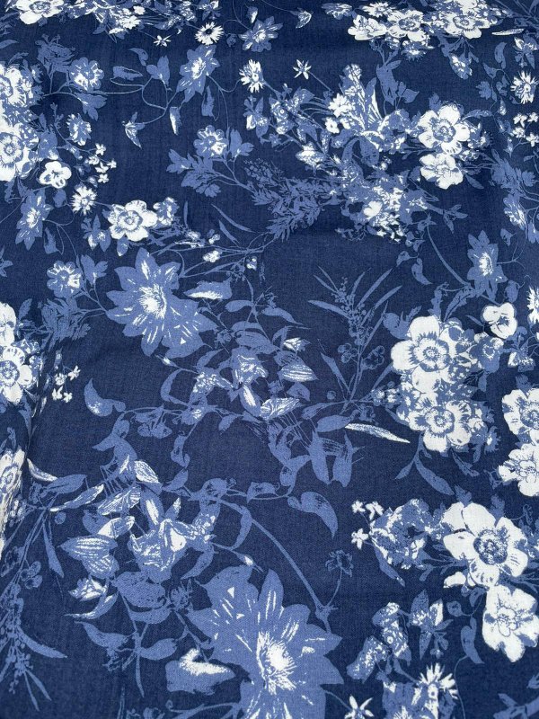Viskosestoff - Blue Flowers